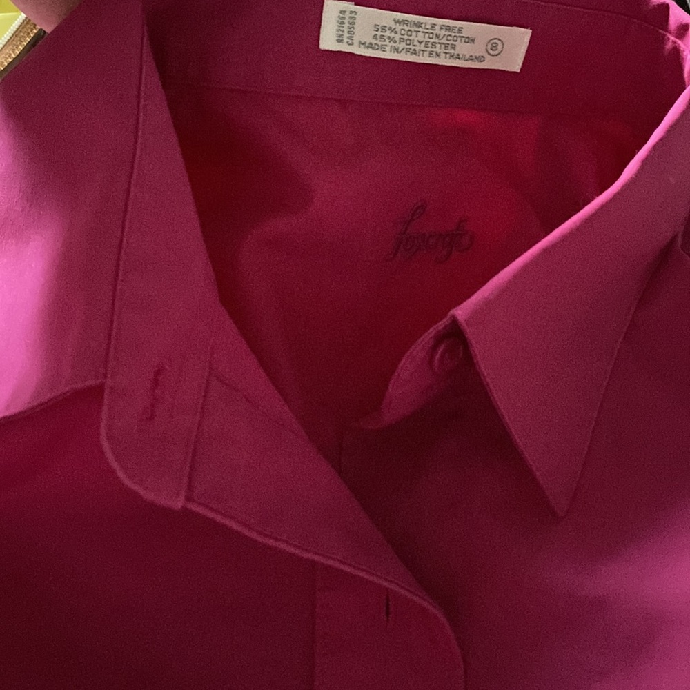 Foxcroft Pink Button Down Blouse Size 8 - image 5